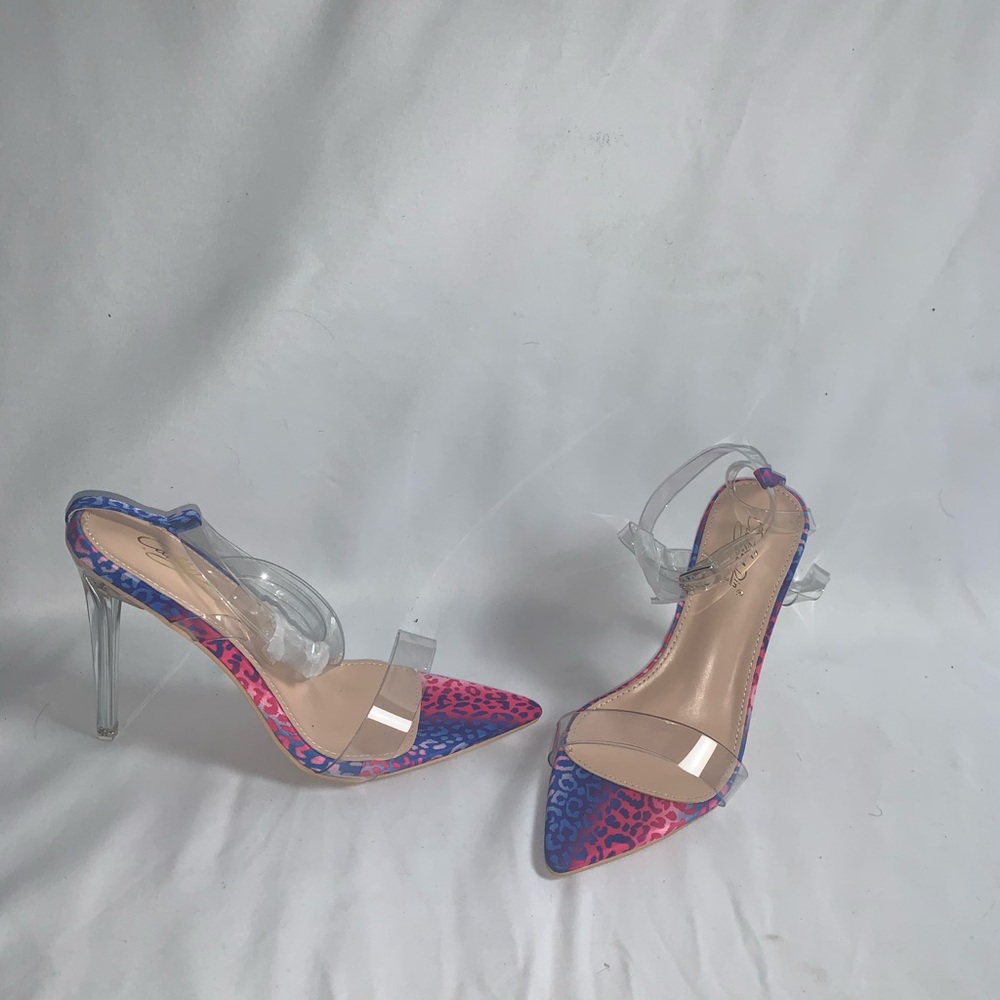 Printed Clear Heel Sandal